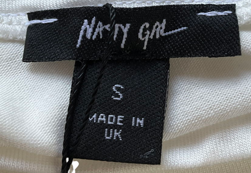 Nasty Gal White Funnel Neck Crop Top UK S