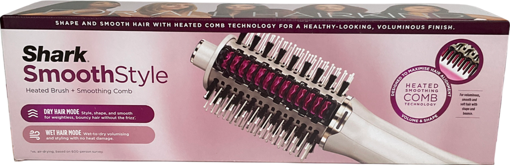 shark White Smoothstyle Heated Brush & Smoothing Comb