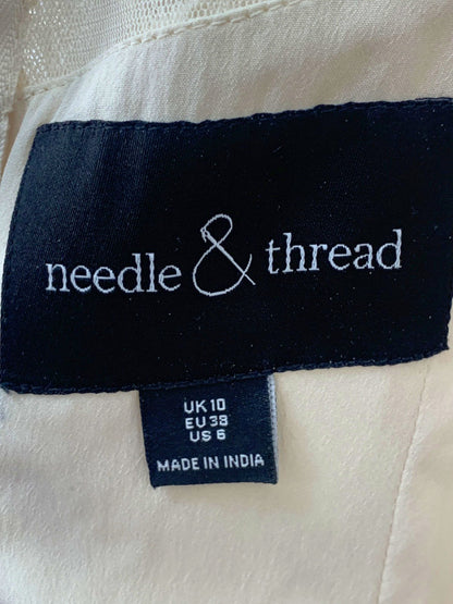 Needle & Thread Ivory Heart Lattice Ankle Gown UK 10
