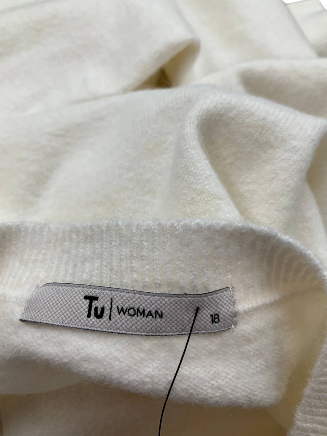 TU White Cream Crew Neck Cardigan UK 18