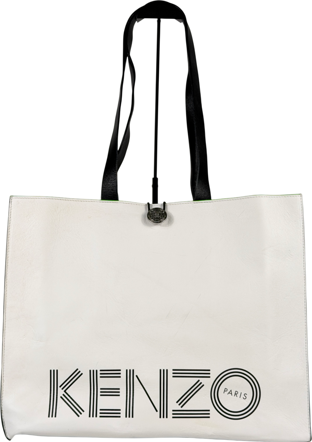Kenzo White X H&m Leather Tote Style Bag One Size