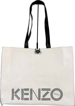 Kenzo White X H&m Leather Tote Style Bag One Size