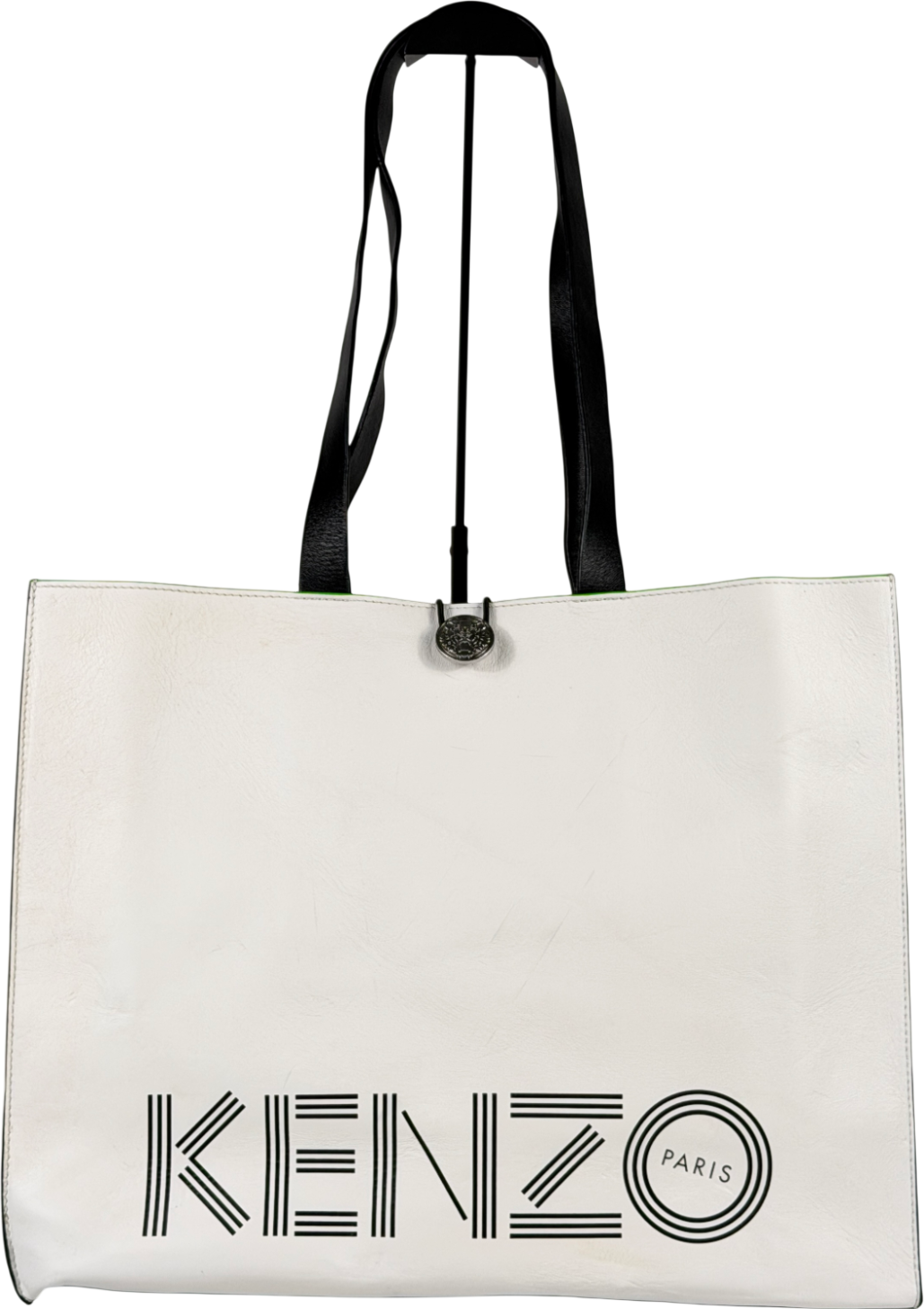 Kenzo White X H&m Leather Tote Style Bag One Size
