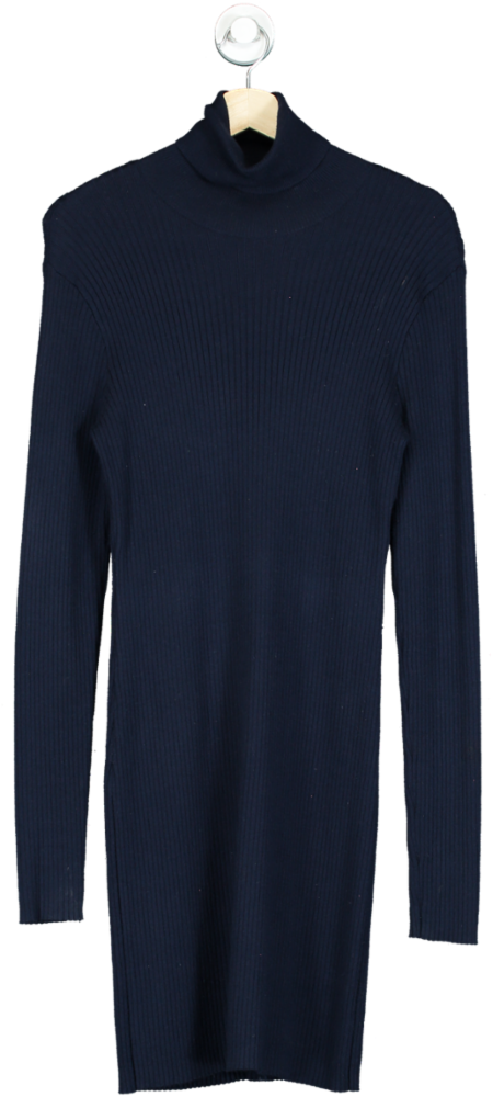 Ralph Lauren Navy Ribbed Knit Dress UK L