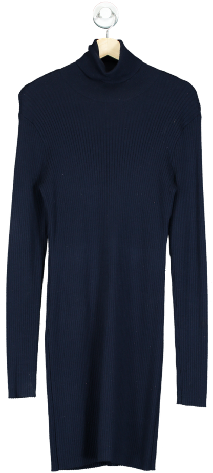 Ralph Lauren Navy Ribbed Knit Dress UK L