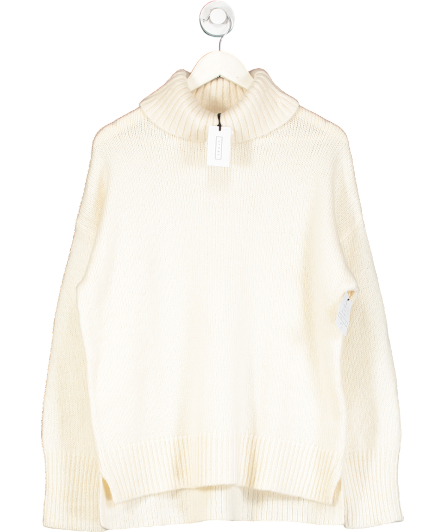 Truly Cream Oversized Roll Neck Jumper UK M