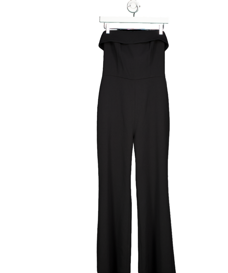 Nadine Merabi Black Sabrina Bandeau Jumpsuit UK 10