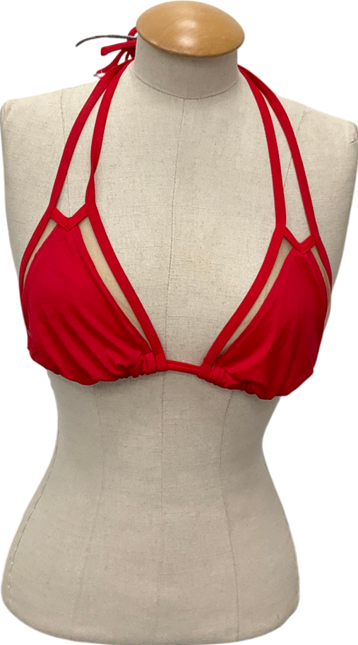 ASOS Red Triangular Mesh Bikini Top UK 34D