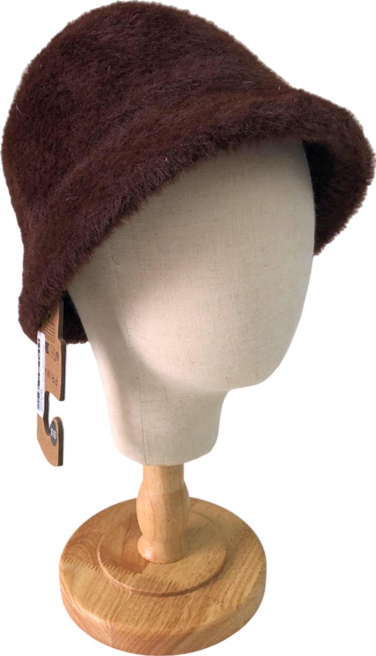 Primark Brown Fluffy Bucket Hat One Size
