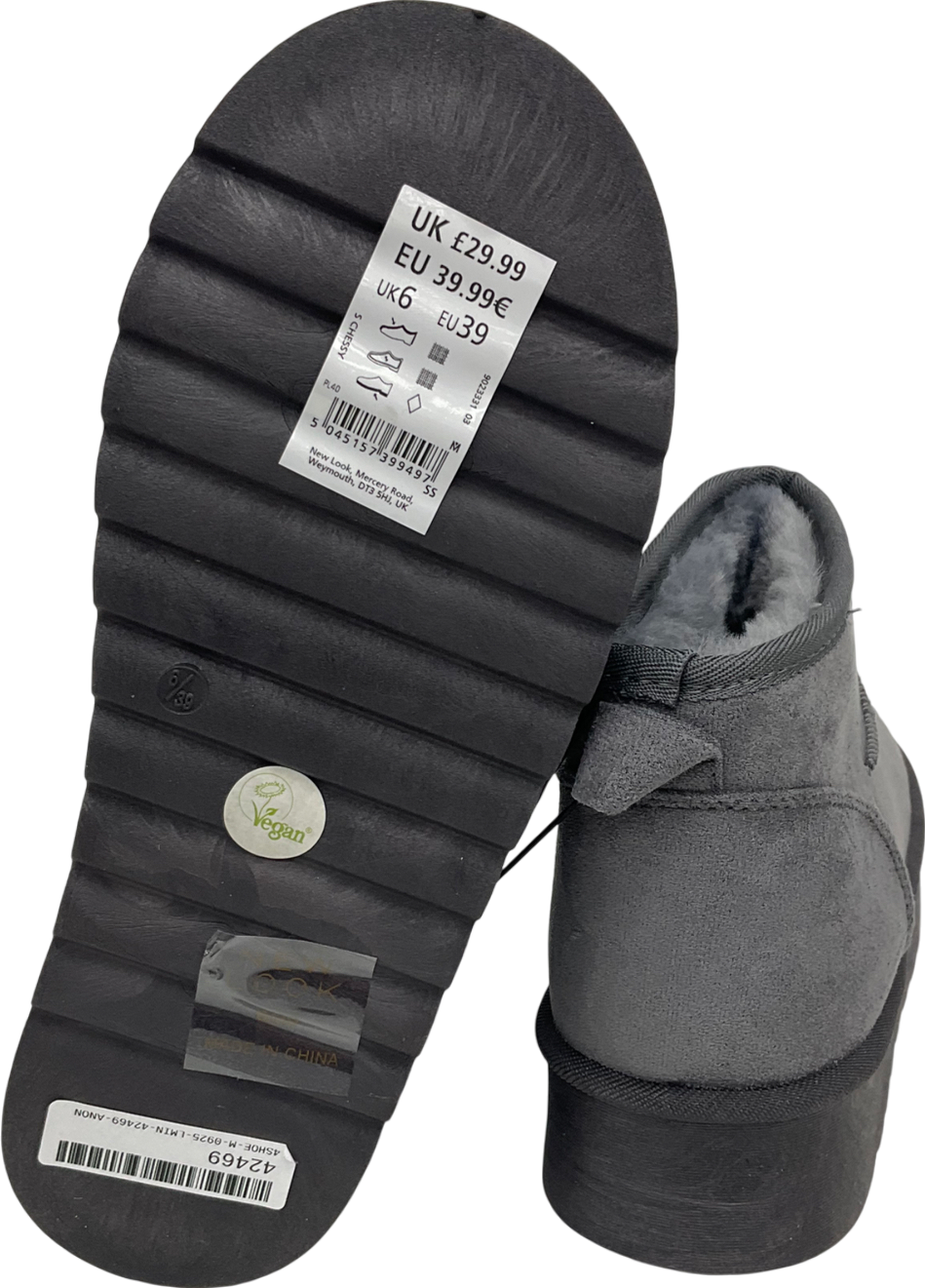 New Look Grey Platform Uggs UK 6 EU 39 👠