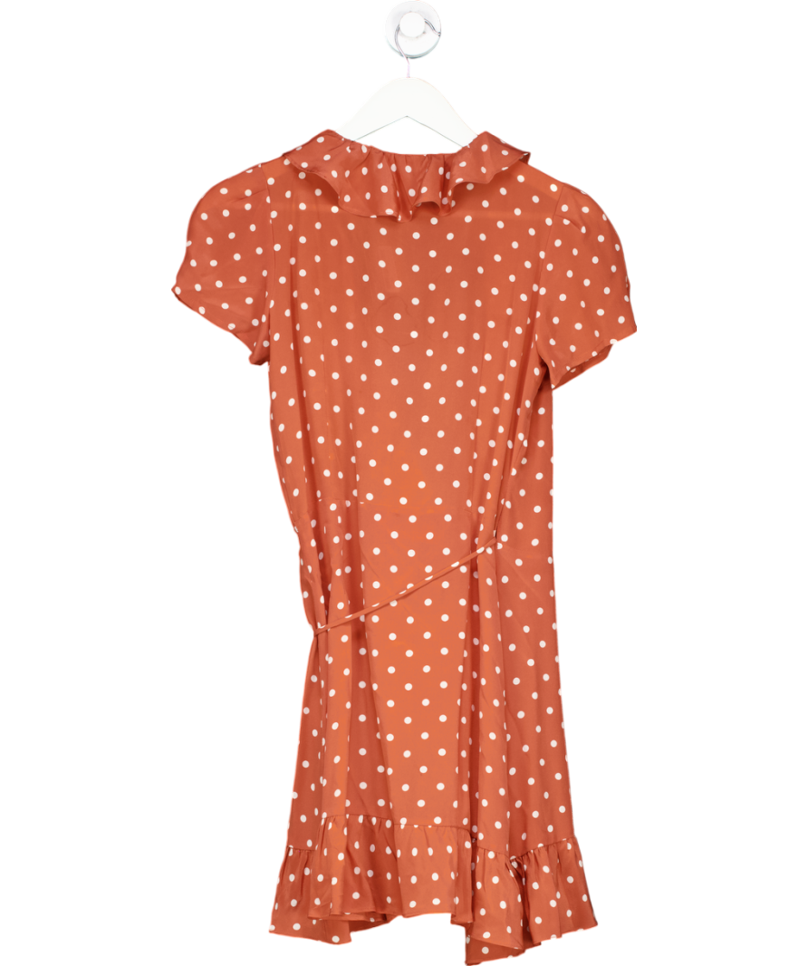 Réalisation Orange Polka Dot Valentine Silk Mini Dress UK XS