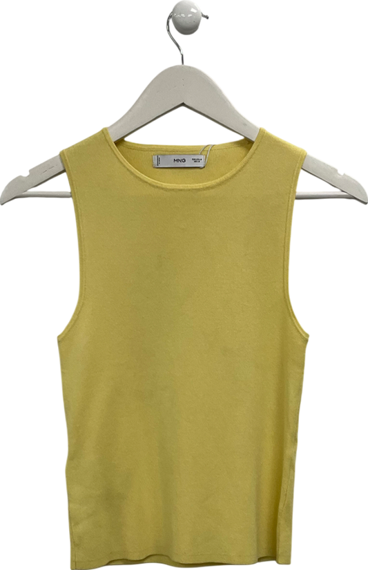 MANGO Yellow Knitted Tank Top UK M