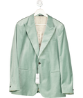 REISS Green Apsara Peak-lapel Single-breasted Stretch-velvet Blazer SZ 44 UK XXL