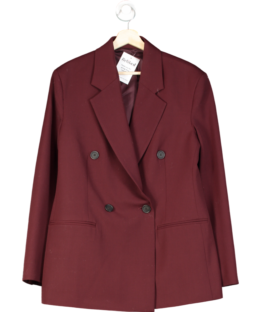 Arket Red Burgindy Wool Twist Blazer UK 8
