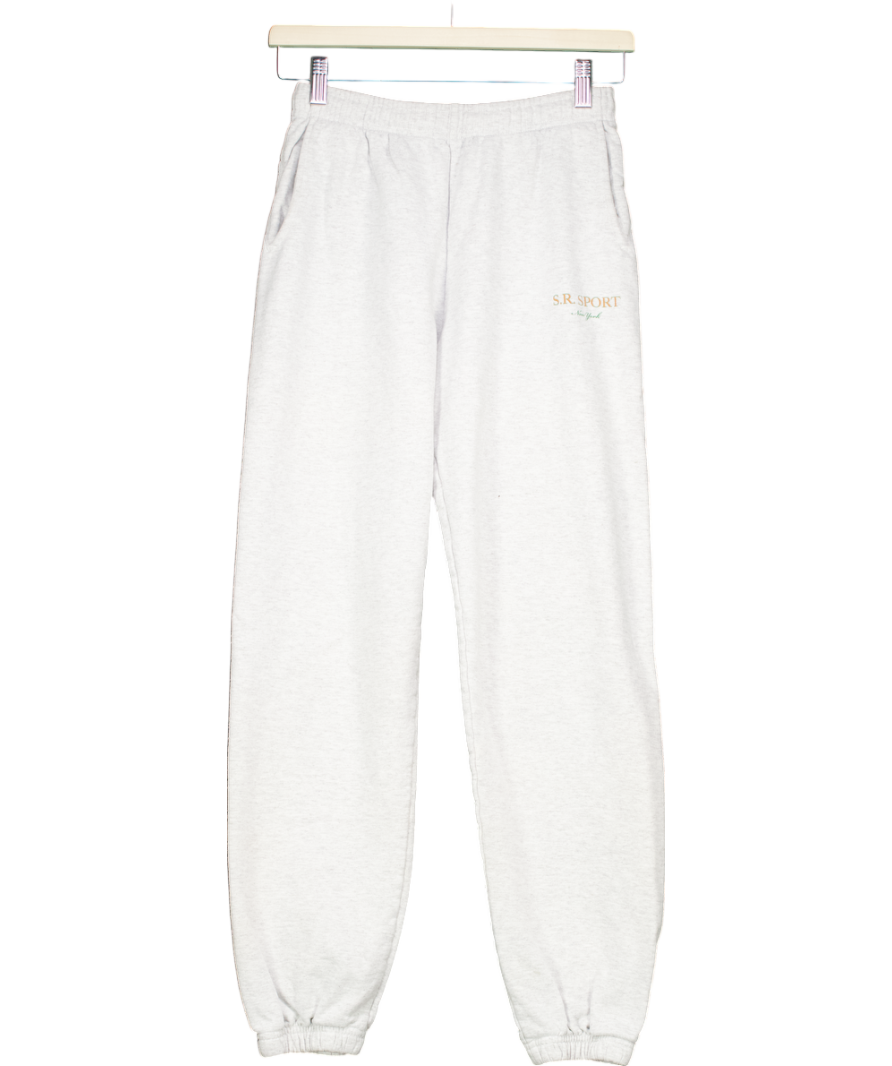 Sporty & Rich Grey Logo Cuffed Joggers UK XS