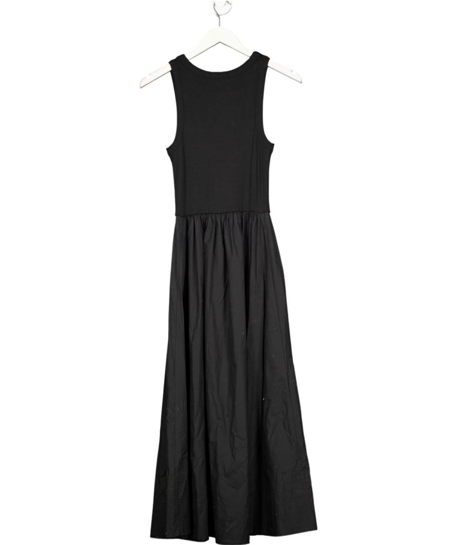 ME + EM Black Ultimate Vest Midi Dress Cotton Rib Stretch Jersey UK 6