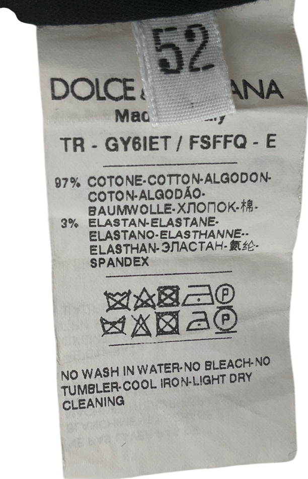 Dolce & Gabbana Black Leopard Print Trousers UK XL