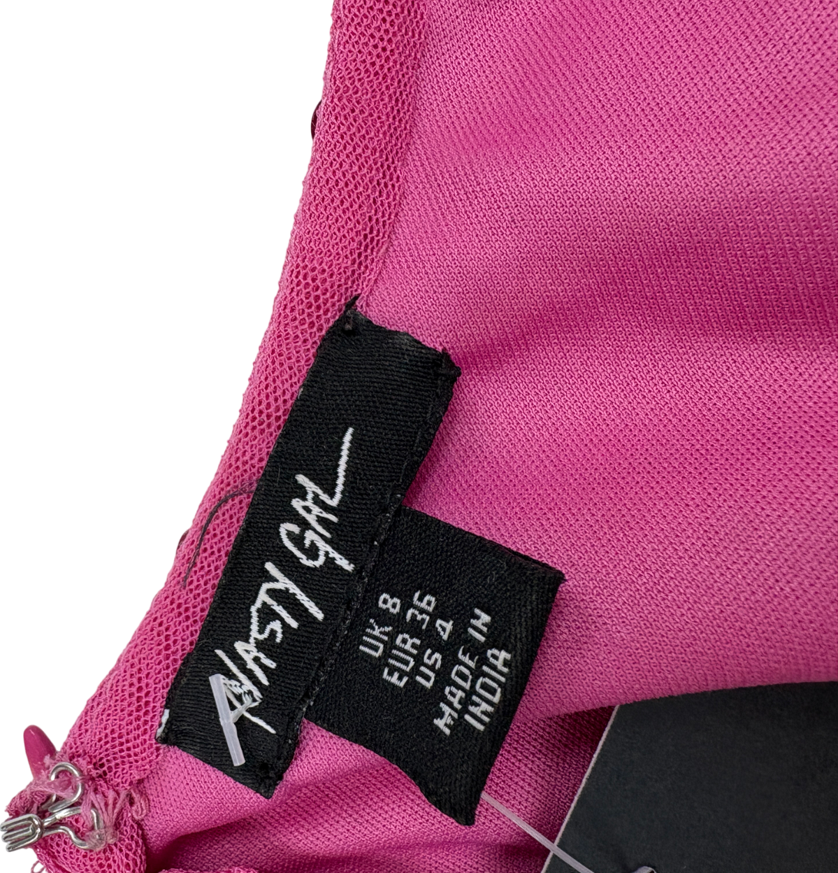 Nasty Gal Premium Pink Santa Rosa Beaded Mini Dress UK 8