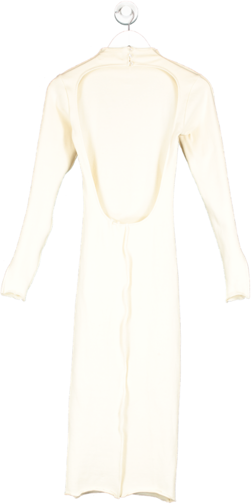 Johansen Cream High Neck Long Sleeve Backless Dress UK XS