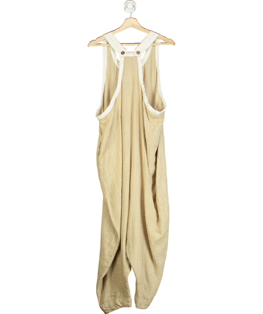 Free People Beige Coastal Cruisin' Jumpsuit UK XS
