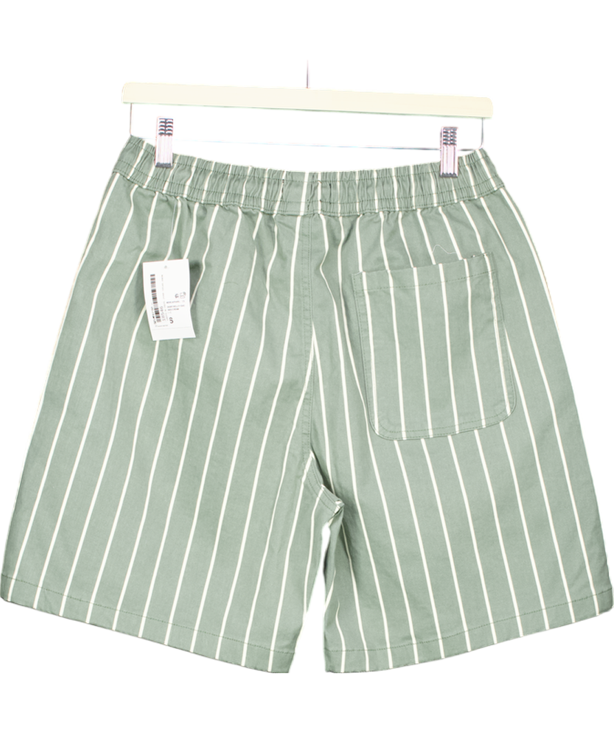 forever 21 Green Stripe Cotton Shorts UK S