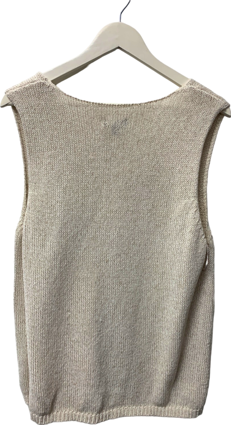 Nobody's Child Beige Knitted Sleeveless Top UK L