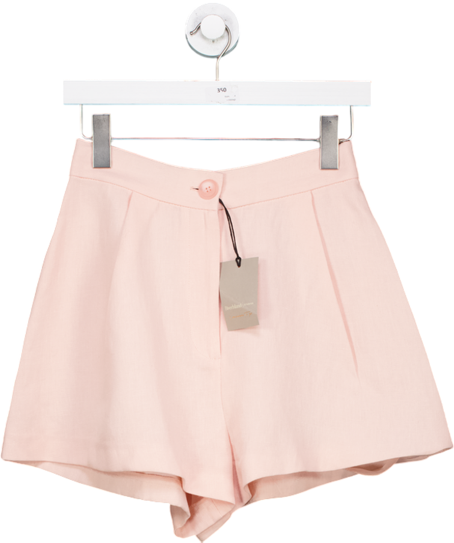 River Island Blush Pink Linen Blend Tailored Shorts UK 8
