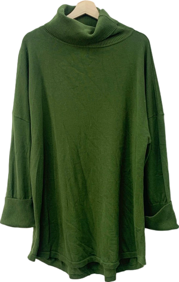 Pepper Green Oversized Turtleneck Jumper - S/M