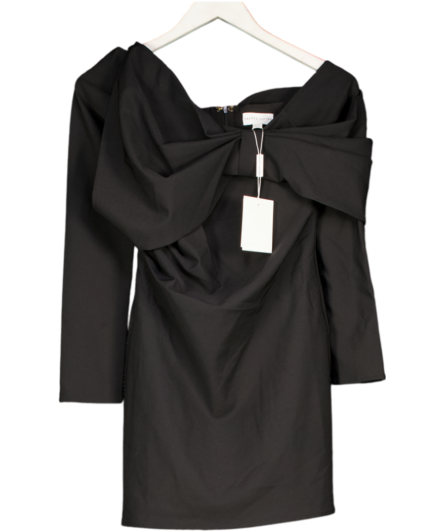 PRETTY LAVISH Black Naomi Exaggerated Bow Mini Dress UK 6