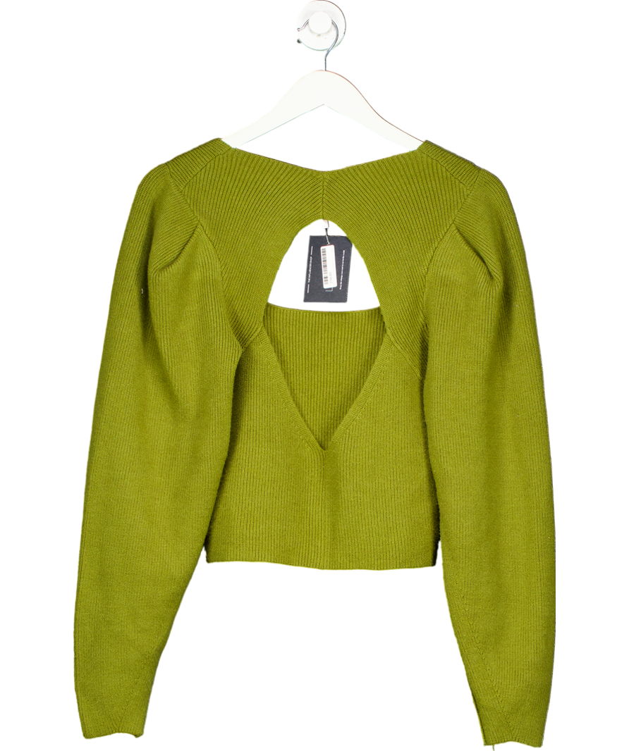 Free People Green Open Back Sweater UK XS