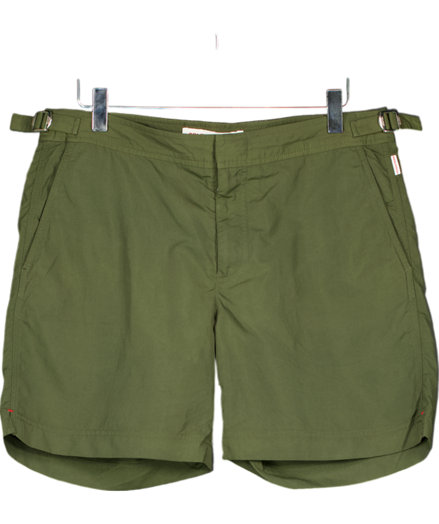 Orlebar Brown Green Smoked Tea Mid-length Swim Shorts In Smoked Tea W31