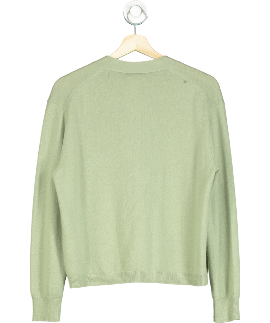 J.Crew Green Cashmere Patch-pocket Cardigan Sweater UK S