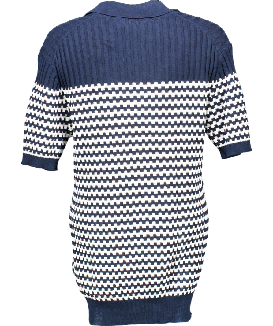 Orlebar Brown White Night Iris Tailored Fit Polo Shirt UK M