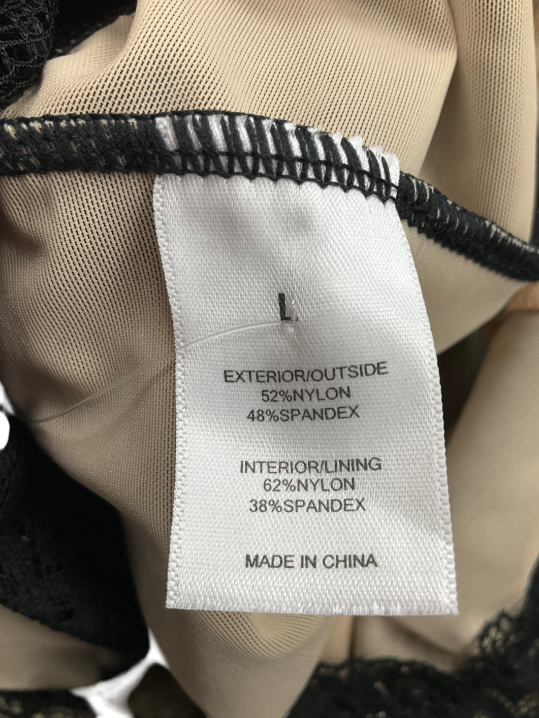 Black Lace Bodysuit UK L