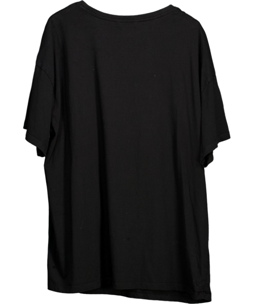 Yours Black Curve 'cherish' Cherry Slogan T-shirt UK 22