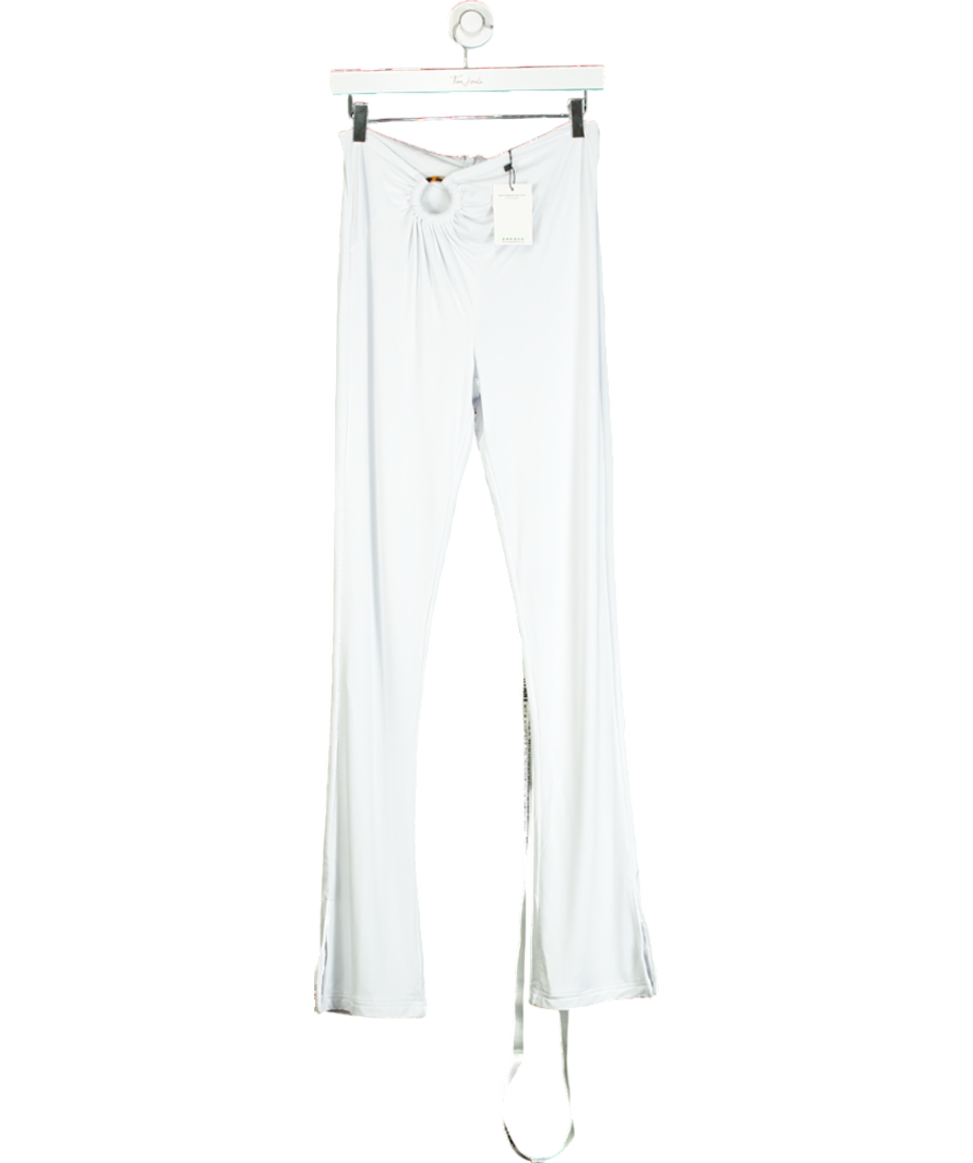 Mistress Rocks White Jersey Gathered Trousers UK S