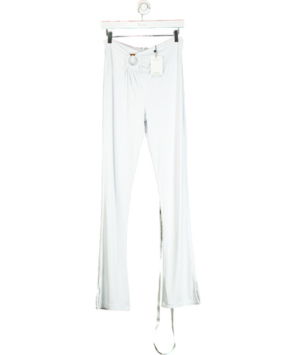 Mistress Rocks White Jersey Gathered Trousers UK S