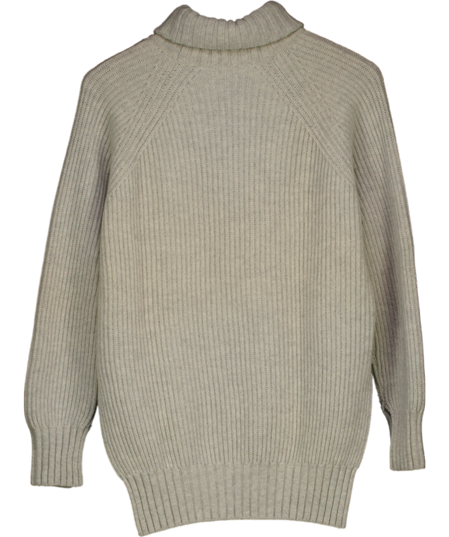 Joseph Grey 100% Wool Ribbed Turtleneck Jumper UK S