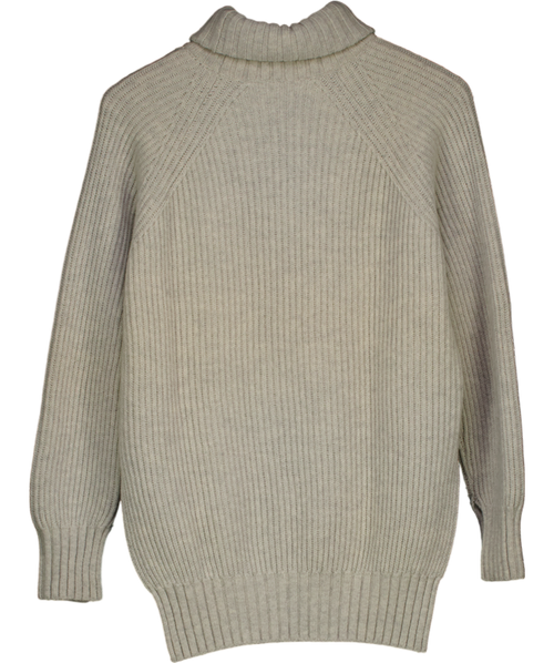 Joseph Grey 100% Wool Ribbed Turtleneck Jumper UK S