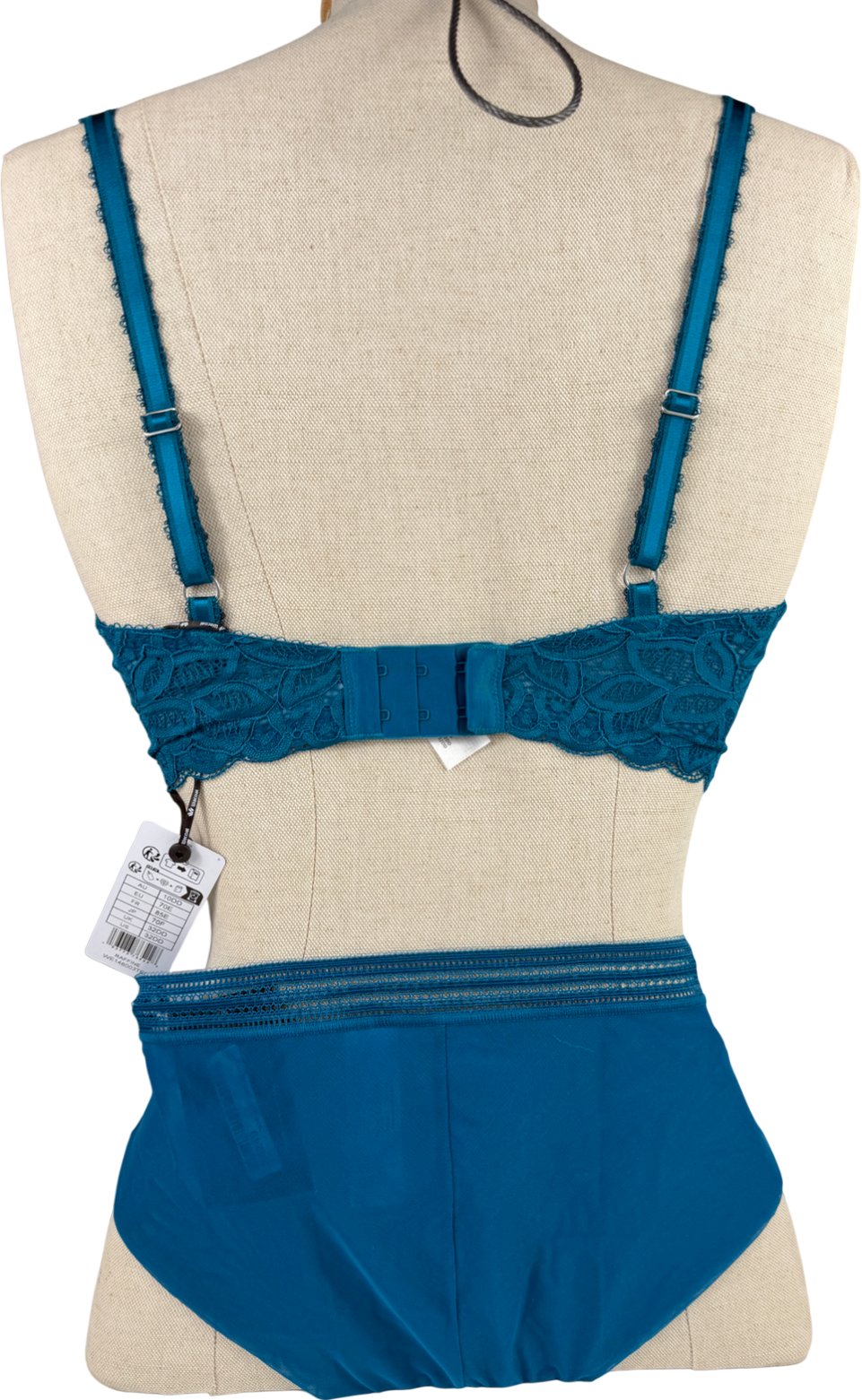 Wacoal Blue Raffiné Underwired Bra, Teal And Briefs Bra 32dd UK S
