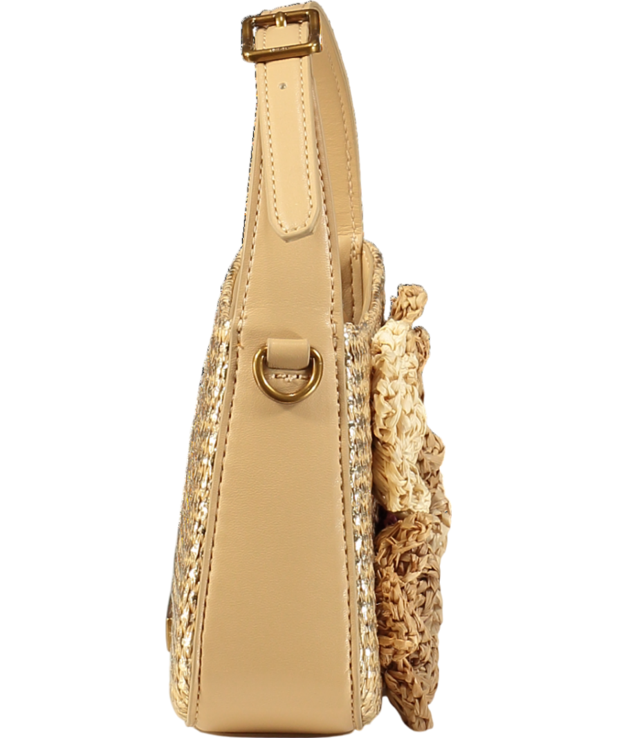 Kurt Geiger Brown Mini 3D Flower Bond Shoulder Bag with chain strap