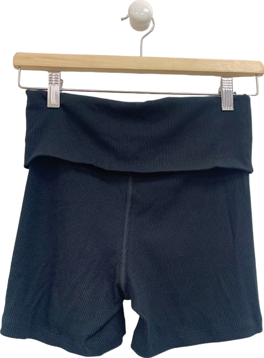 EXERCISE Black Ribbed Shorts UK M