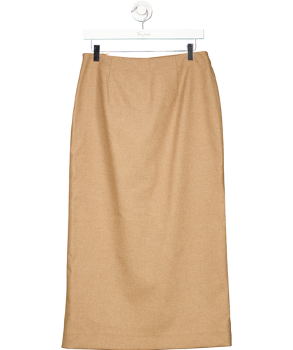 Massimo Dutti Beige Wool Blend Long Skirt UK 12