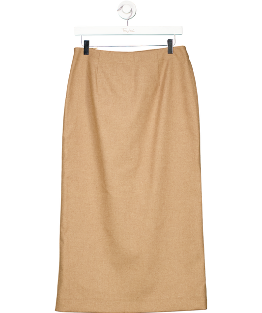 Massimo Dutti Beige Wool Blend Long Skirt UK 12