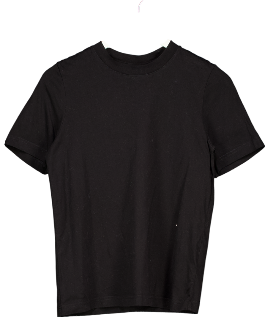 & Other Stories Black Crewneck Cotton Tshirt UK XS