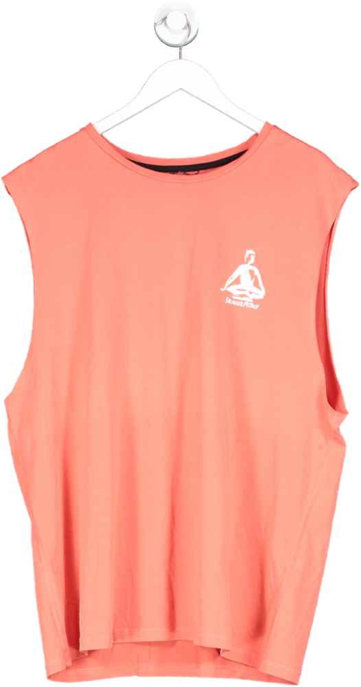 ZARA Orange Balanced Motion Logo Sleeveless T Shirt UK XL