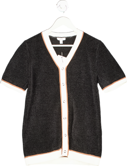 Reiss Black Striker-SS Baseball Press Shirt UK S