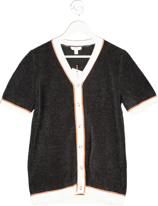 Reiss Black Striker-SS Baseball Press Shirt UK S