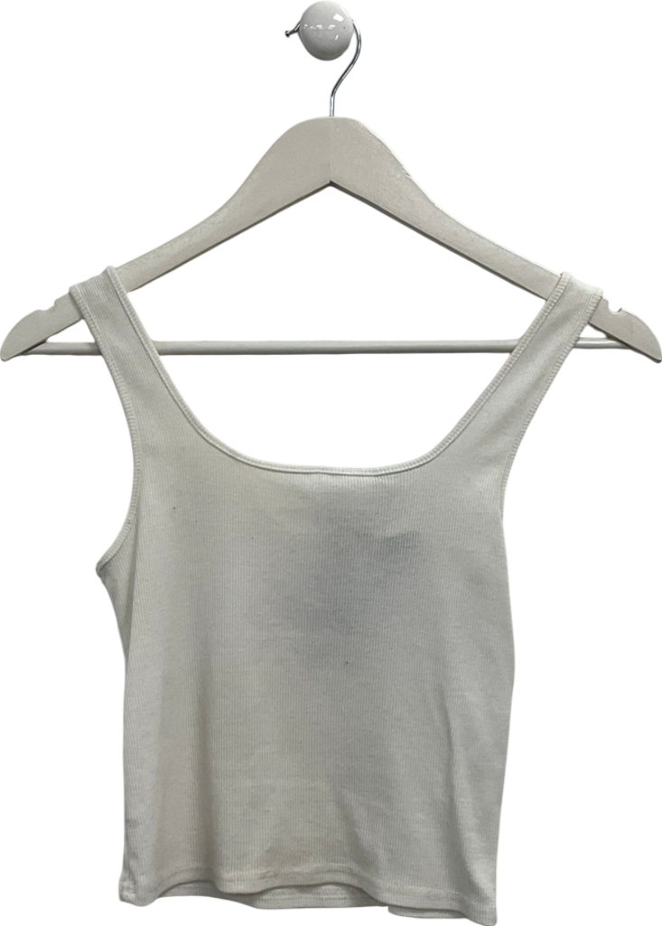 ru & rocka Cream Ribbed Rose Top UK 8