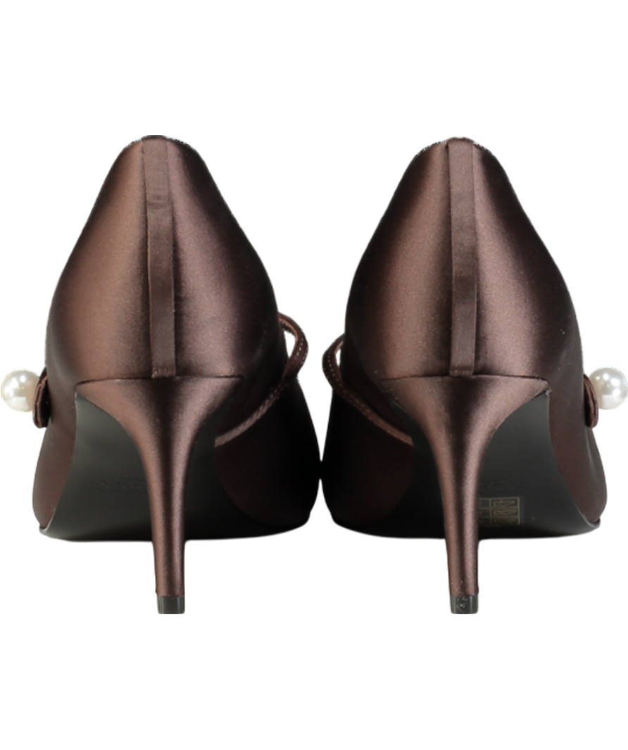 Hobbs Brown Blake Mary Jane Satin Pearl Detail Courts UK 8 EU 41 👠